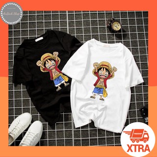 Áo thun unisex Hàn Quốc in chibi hoạt hình Luffy OnePiece dễ thương vải dày mịn 2019T1079