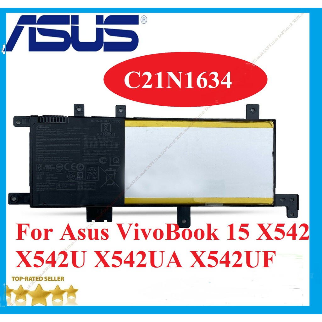 Batterie BLESYS C21N1634 Pour ASUS VivoBook 15 X542 - Compatible X542U X542UA R542U P1501UA - 38Wh 7.6V