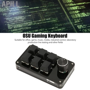Apill Bàn phím mini 6 phím có núm USB Bàn phím OSU Gaming có thể lập trình HOT