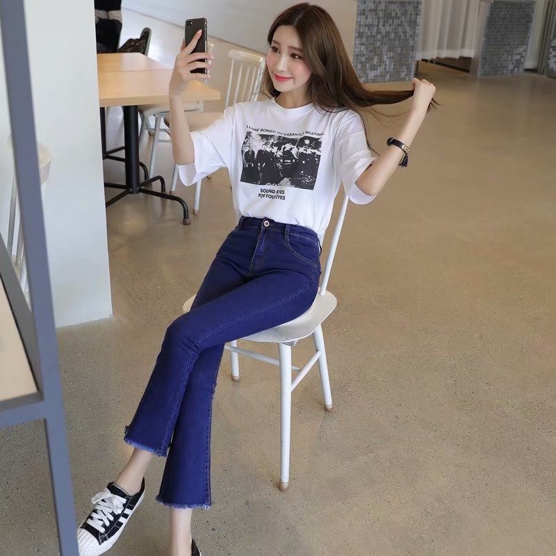 Ảnh Quần jeans nữ DADUHEY ống loe thời trang 4