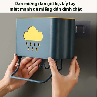 Ống đũa dán tường hình đám mây tiện dụng, Hũ đựng đũa nhà bếp không cần khoan tường