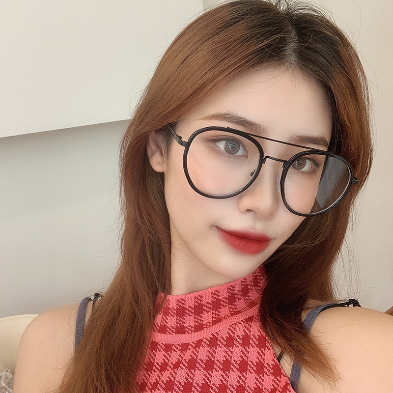 Kính giả cận gọng tròn thời trang nam nữ mắt kính không độ chống tia UV phong cách Hàn Quốc HANASO 059