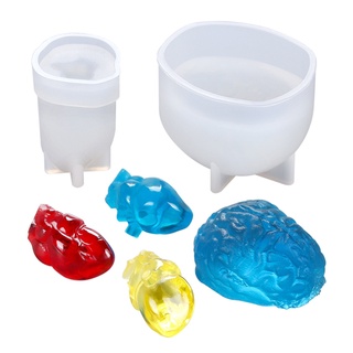Flgo Cho Sáng Tạo Trái Tim Nhựa Khuôn Halloween Não Silicon Chống Dính Dễ Dàng Phát Hành Mô Phỏng Cơ Quan Con Người Khuôn Cho