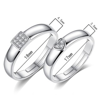 Nhẫn cặp trái tim BHN49