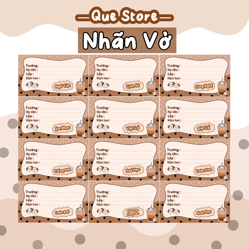 Nhãn Vở Môn Học Siêu Tiện Que Store Thiết Kế | Shopee Việt Nam