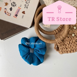 Scrunchies cột tóc vải xốp phồng lớn nhiều màu size XL