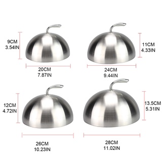 Nắp đậy thức ăn hình tròn chất liệu thép không gỉ chống dầu 20/ 24/ 26/ 28cm