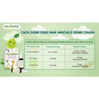 [Chọn quà ] Vitamin D3K2 Imochild có DHA hỗ trợ bé phát triển chiều cao, trí não-dùng cho trẻ sơ sinho