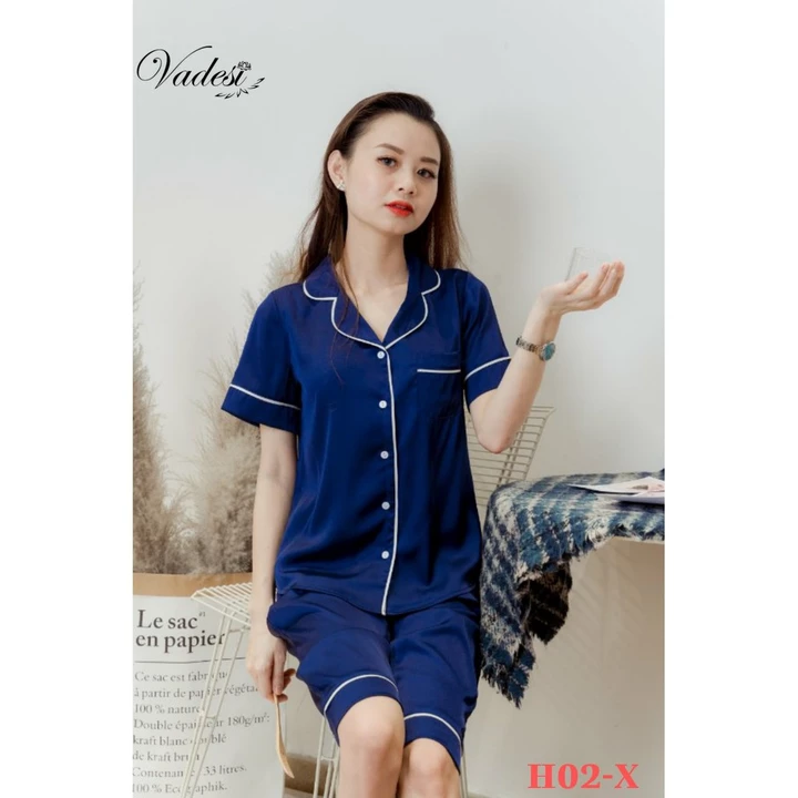 Bộ Pijama Lụa, Bộ Lửng Nữ - Vadesi , Thời Trang Nữ, Bộ Mặc Nhà Nữ Mùa Hè, Đồ Bộ, Đồ Ngủ Đẹp,