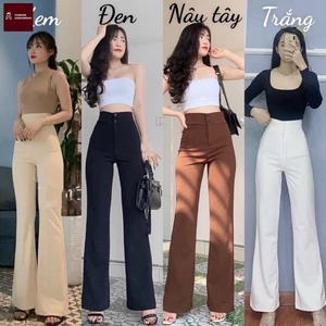 Quần Cạp Cao Ống Loe Cao Cấp 2 Cúc Tôn Dáng Cực Sang Đẹp