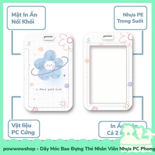 [Sẵn VN - Hỏa Tốc] Dây Móc Bao Đựng Thẻ Nhân Viên Nhựa PC Mẫu Ocean Sun Flowers Hoa Biển Xanh
