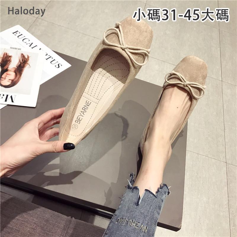 Size Lớn (31-45) Tất Cả Trận Đấu Giày Nữ Size Lớn Thoải Mái Nơ Da Lộn Dép Nơ Giày Thuyền Bằng Muỗng 45 Size Lớn 45 44 43 Công Nhân Văn Phòng Chị Em