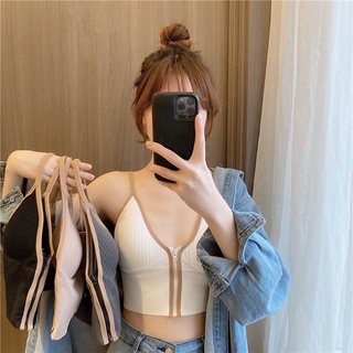 Áo lót bra cotton kéo khoá trước ngực kèm mút đệm ngực.,.,