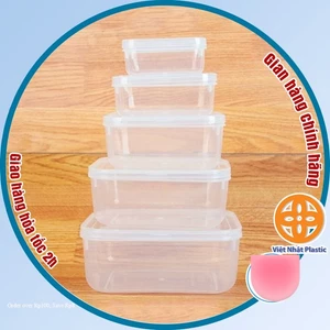 Bộ 5 hộp lạnh bầu đựng thức ăn Việt Nhật -Hộp trữ đồ đông đồ ăn dặm cho bé (MS:6685) an toàn tiện lợi - br 01285