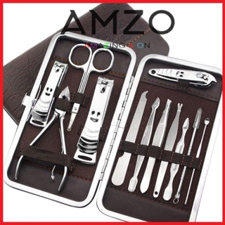 AMZO_BỘ DỤNG CỤ BẤM MÓNG TAY 12 MÓN - BỘ CẮT, BẤM DŨA MÓNG TAY - SÉT DỤNG CỤ LÀM MÓNG CAO CẤP.