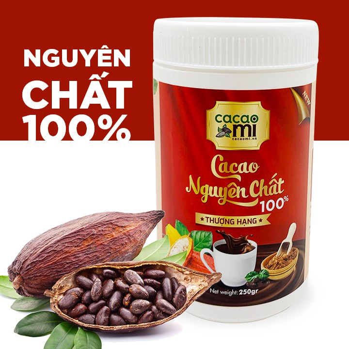 Ảnh Bột cacao nguyên chất không đường CACAOMI chuyên làm bánh, pha trà sữa sô cô la hộp thượng hạng 250g 2