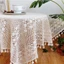 K03/Khăn trải bàn ren móc retro tua rua trang trí bàn trà decor nhà cửa vintage phong cách Âu lenhome sợi thủ công