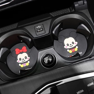 Tấm Lót Cốc Nước Cách Nhiệt Chống Trượt Họa Tiết Hoạt Hình Sáng Tạo Trang Trí Xe Hơi