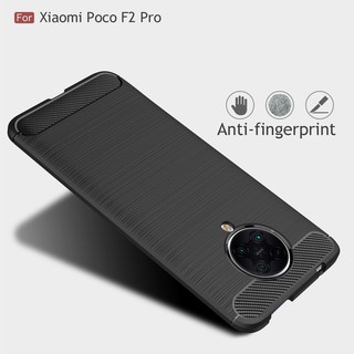 Ốp điện thoại bảo vệ lưng mỏng chống sốc bằng sợi Carbon mềm Xiaomi Poco F2 Pro