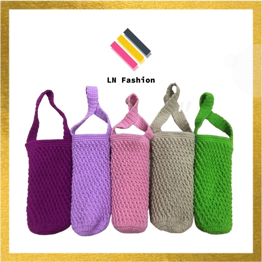 Túi len đựng Ly, Bình giữ nhiệt - Túi handmade - LN_Fashion - Móc len Handmade loại dày