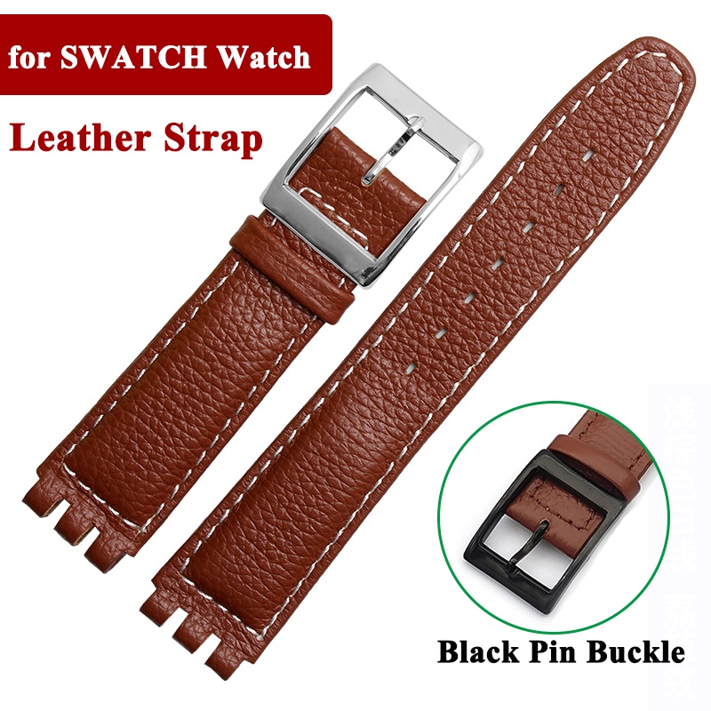 Dây Đeo Đồng Hồ Swatch 17mm Bằng Da Bò Sang Trọng Cho Nam Và Nữ