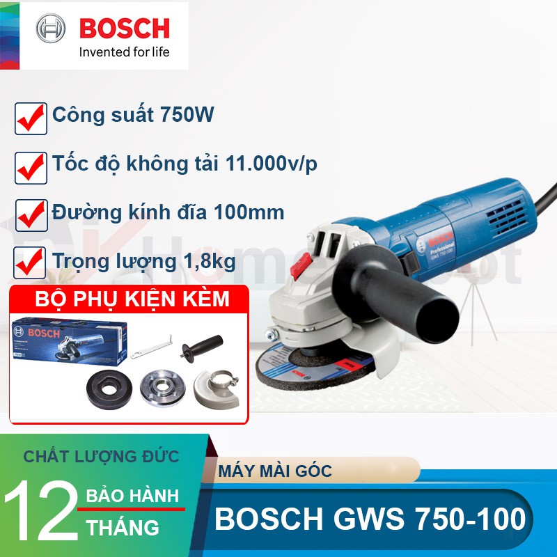[Mã BMLTB200 giảm đến 100K đơn 499K] Máy mài góc Bosch GWS 750-100 750W