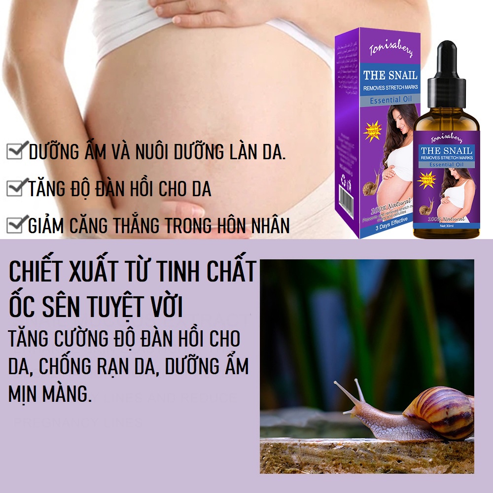 Tinh Chất Ốc Sên THE SNAIL REMOVES STRECH MARKS Giảm Sẹo Làm Mờ Vết Rạn Da, Vết Nám, Tàn Nhang, Dưỡng Trắng Da