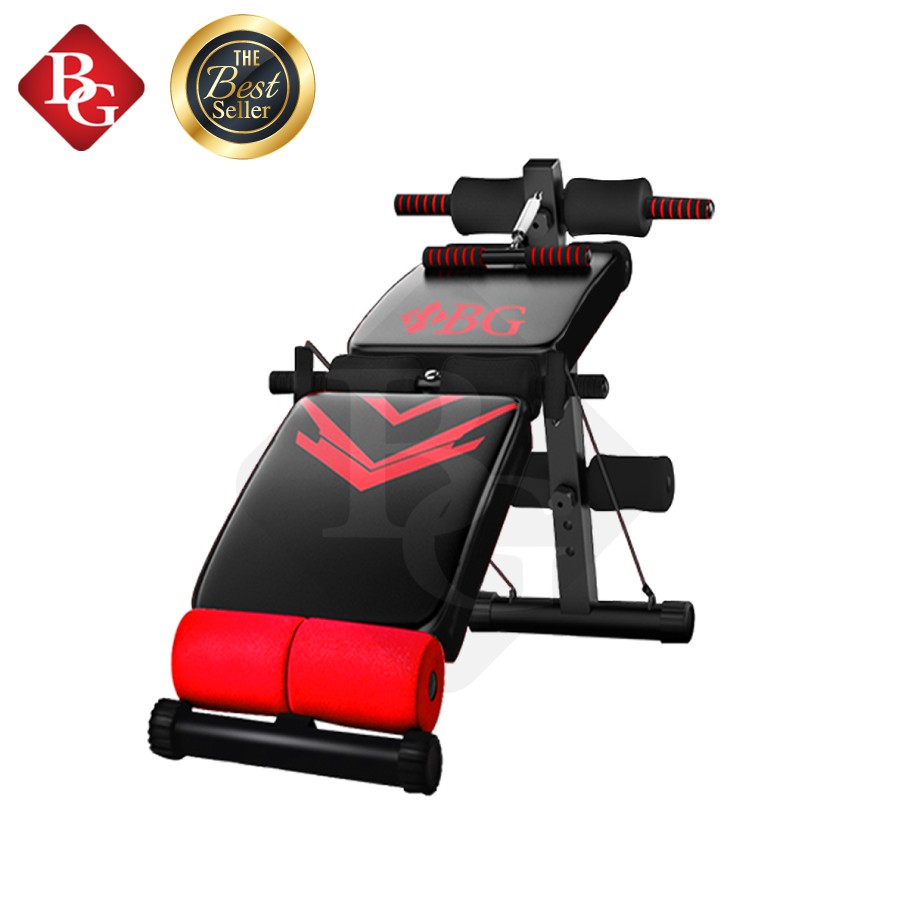 Ảnh BG Ghế tập cơ bụng muse màu có chốt gập mẫu SIT UP BOARD 118 Đỏ 2