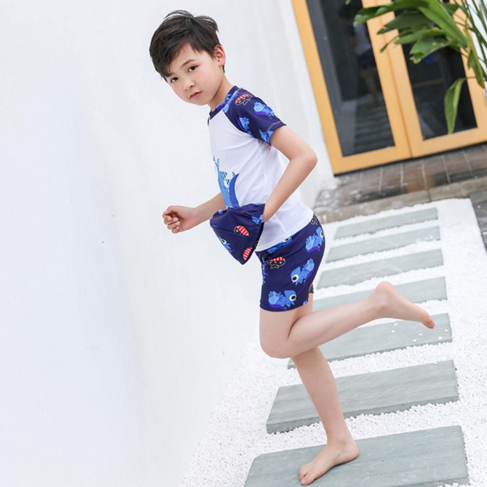 Ảnh Đồ Bơi Trẻ Em Tặng Kèm Nón Bơi Vải Bộ Đồ Bơi Cho Bé Cao Từ 85cm Đến 125cm Khủng Long Trắng Cleacco DBTE BORO SPORT 4