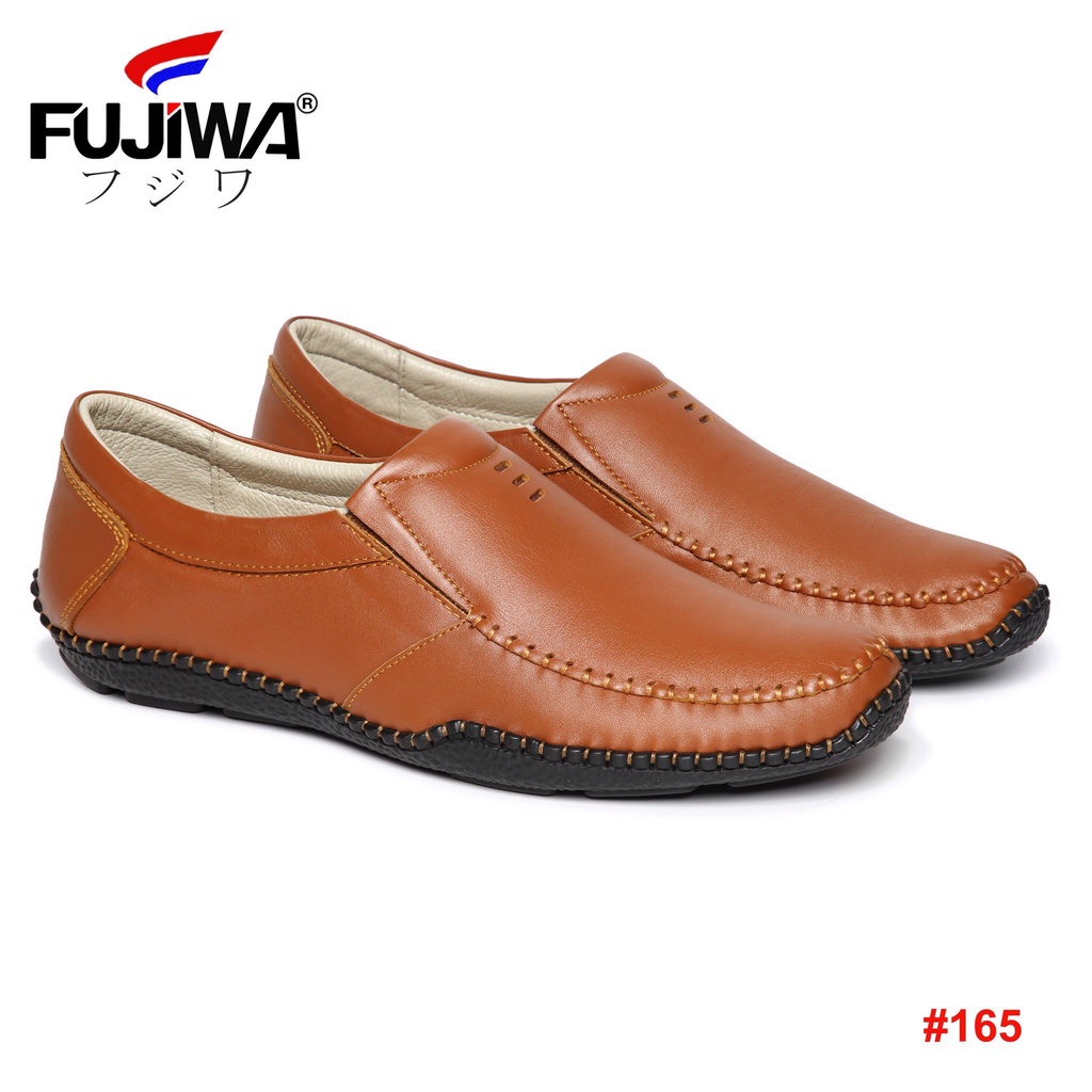 Giày Lười Da Nam Da Bò Fujiwa - HV165. Da Thật Cao Cấp. Giày được đóng thủ công (handmade). Có Màu Bò, Size 43