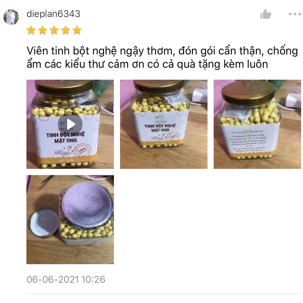 Ảnh Viên tinh bột nghệ mật ong - Sử dụng khi - Đau dạ dày - Phụ nữ sau sinh - HNT NATURAL PRODUCT VTBN300 2