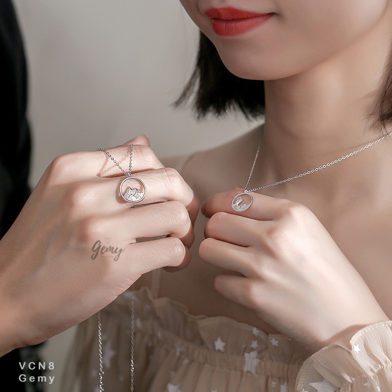 Vòng cổ đôi bạc 925 dây chuyền nam nữ Moutian 2 mẫu mới bạc 925 | GEMY SILVER VCN8