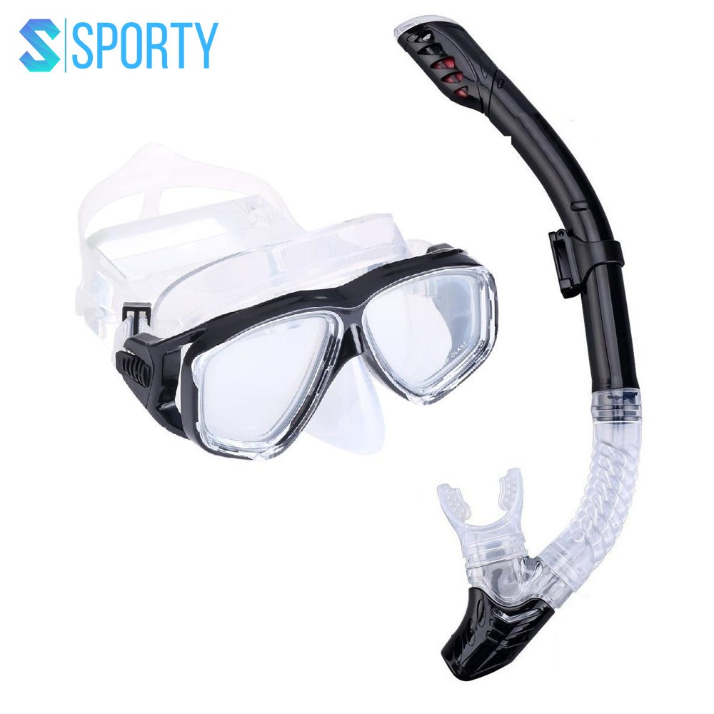Bộ kính lặn ống thở đi lặn biển SPORTY mắt cường lực ống thở ngăn nước