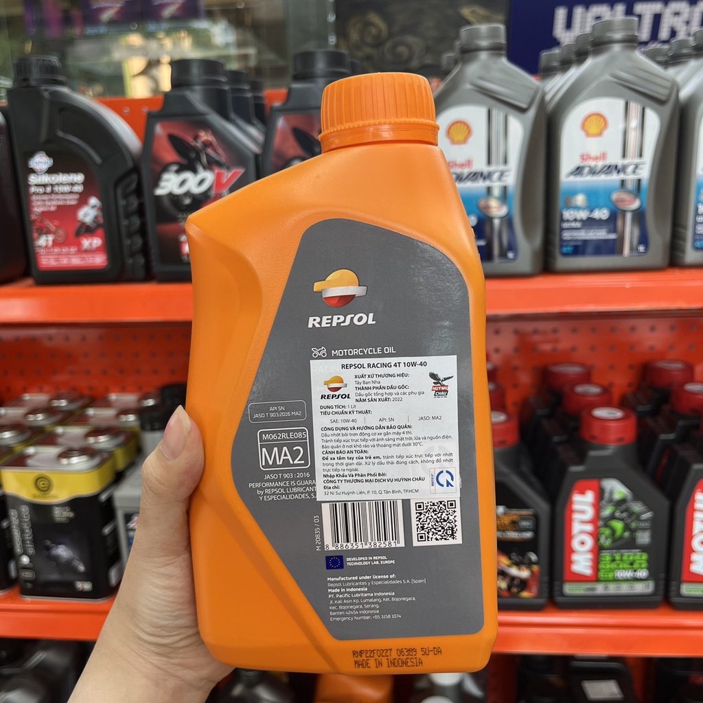 Nhớt Tổng Hợp Repsol Racing 10W40 Cho Xe Số, Côn Tay, Moto PKL