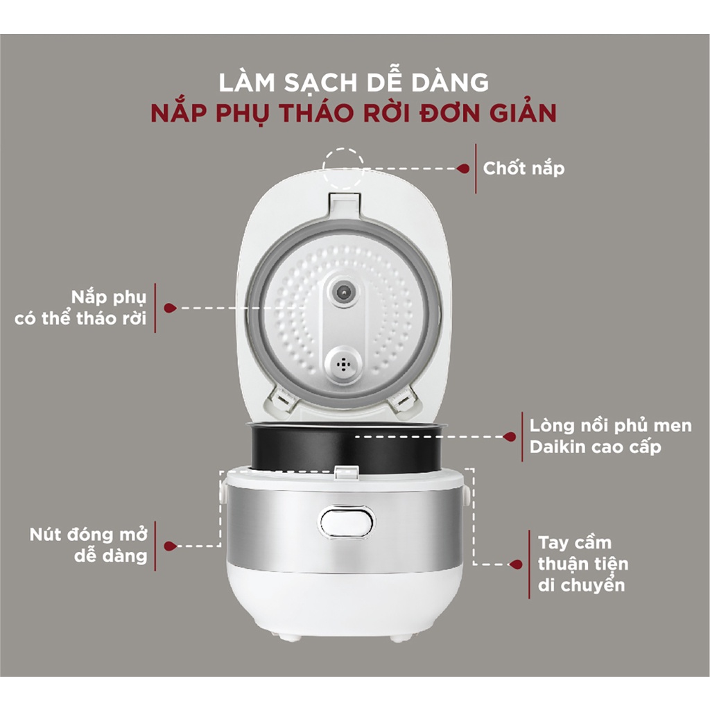 Ảnh Nồi cơm điện tử Cuckoo 1.08L CR-0690F nhiều chế độ nấu,- Bảo hành 2 năm 3