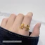 Nhẫn titan nữ không gỉ mặt hình hoa hướng dương mạ vàng 18k thiết kế thời trang mẫu mới nhất 2023