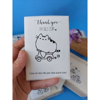 100 Tem Dán Thank You Dán Niêm Phong Dán Góc Gói Hàng Kích thước 100x70mm