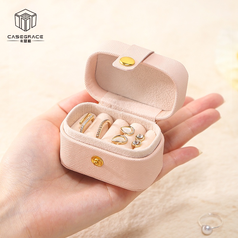 Casegrace Hộp Đựng Trang Sức mini Bằng Da pu Tiện Dụng Mang Theo Du Lịch