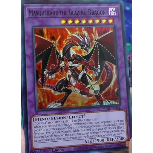 Thẻ bài YUGIOH Masquerade the Blazing Dragon MP22EN208 Super