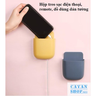 Hộp treo sạc điện thoại, kệ treo điều khiển máy lạnh, tivi, đồ dùng dán tường đa năng tiện lợi GD462-hoptreosac