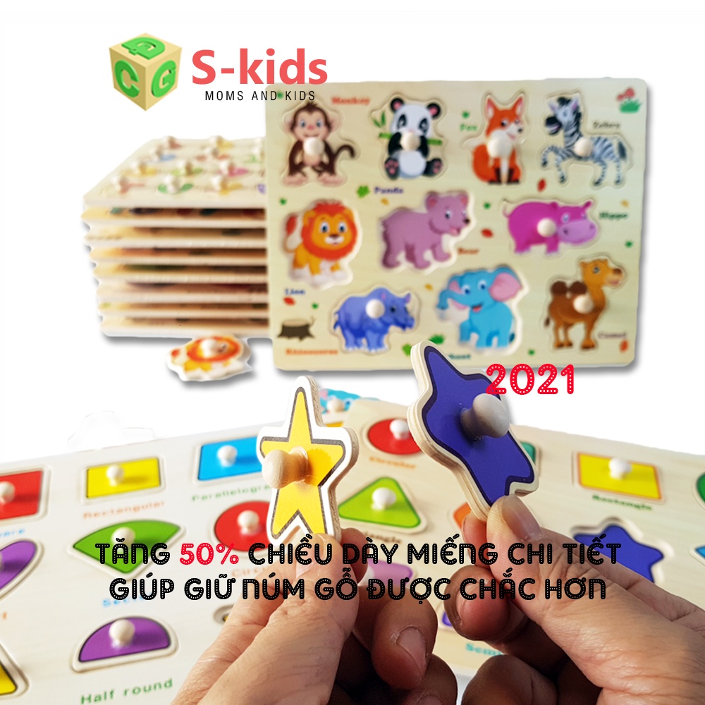 Mô tả Đồ Chơi Trẻ Em S-Kids, Bảng Ghép Hình Núm Gỗ Thông Minh Cho Bé - 4