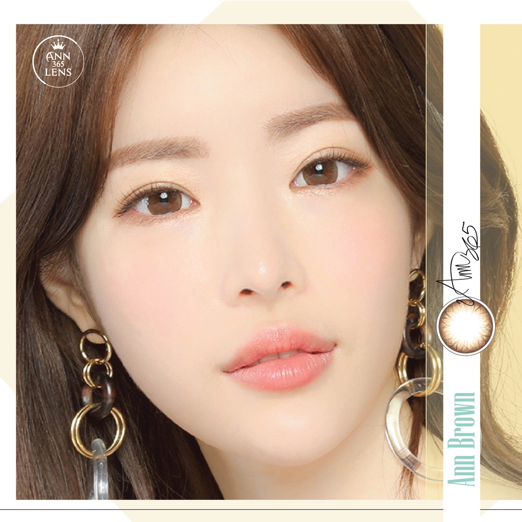 Ảnh Lens 1 Ngày ANN365 Màu Nâu Đậm Ann Brown Giãn Tròng Cho Mắt Cận Loạn 1