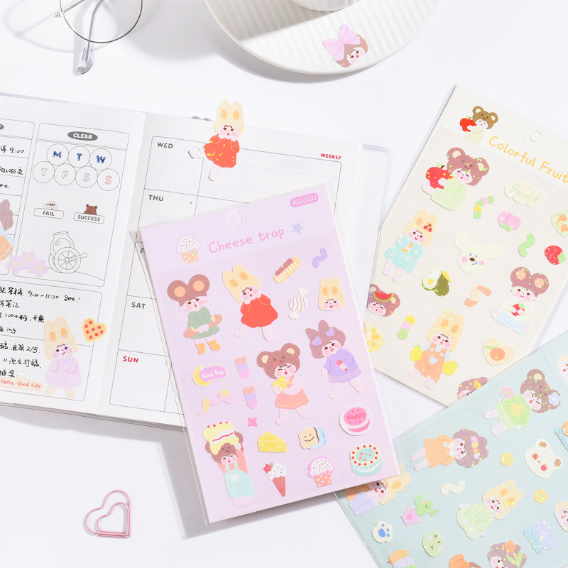 3 Bìa Sticker Dán Cao Cấp Cô Bé Óng Ánh