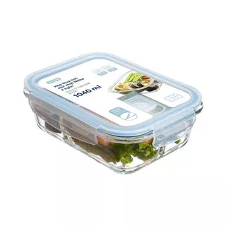 Hộp thủy tinh chữ nhật Nikko 1040 ml (3 ngăn)