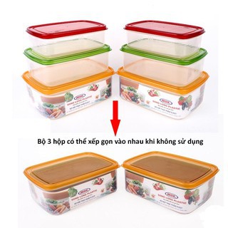 Bộ 3 hộp đựng thực phẩm Song Long 2221 (2000ml, 1300ml, 850 ml)