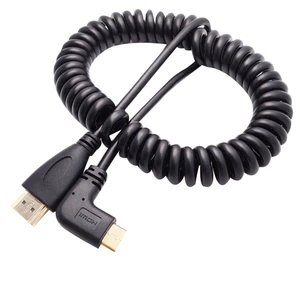 Cáp Lò Xo Chuyển Đổi Góc Phải 90 Độ Mini HDMI Sang HDMI Male, Đối Với SLR PC
