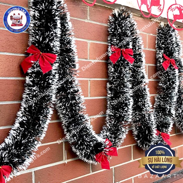 Dây đuôi chồn PHỦ TUYẾT trang trí noel dài 1,5m [dientuhuongtra]