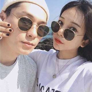 [Tiền mặt khi giao hàng] Kính râm gọng kim loại tròn cổ điển thời trang dành cho nữ Thiết kế thương hiệu Unisex