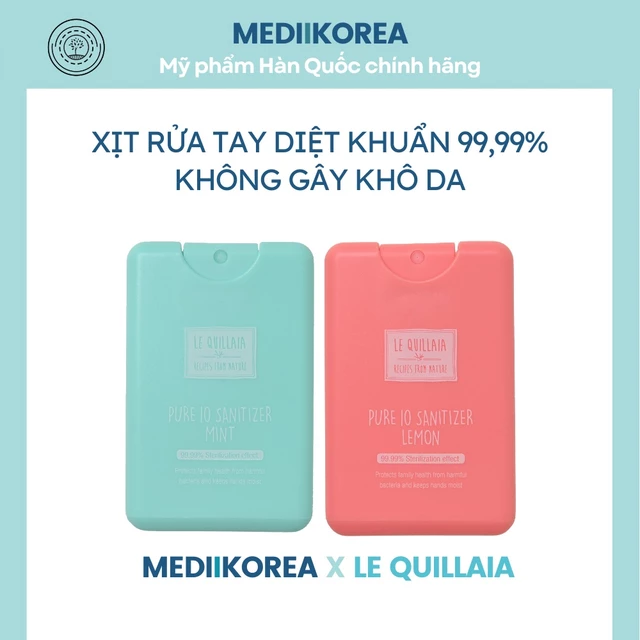 Xịt Khử Khuẩn Tay Dưỡng Ẩm, Diệt Khuẩn 99.99% Le Quillaia