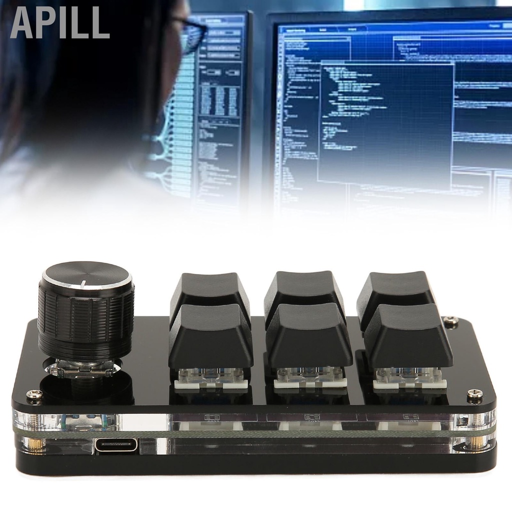 Apill Bàn phím mini 6 phím có núm USB Bàn phím OSU Gaming có thể lập trình HOT